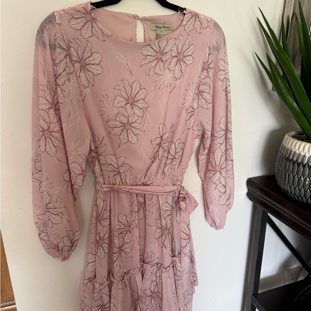 Elegant Pink Floral Dress by Ginger G